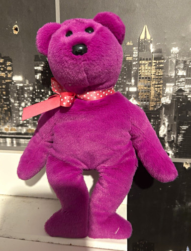 Purple plush teddy bear with - teddy,