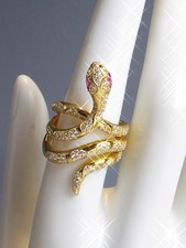 FINE SILVER GOLD SNAKE RING
