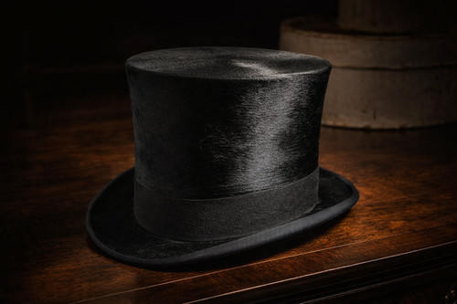 Vintage black silk top - top, hat