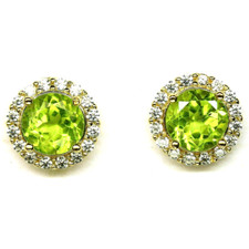Silver Earrings Peridot