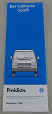 Price List VW Bus T4