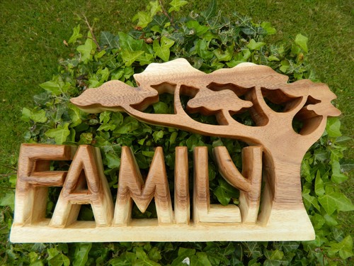 Wooden word art - wooden, carving