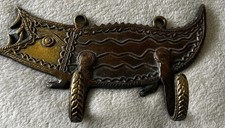 Crocodile Wall Hook Brass