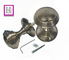 Door Knob Queen Anne Reeded Mortice - Satin Finish on Brass Quality Door Handles