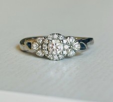 Emmy London Palladium and 0.33ct Diamond Engagement / Dress Ring - Size K