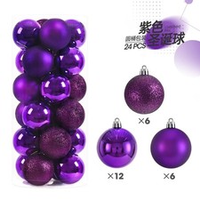 24pcs Christmas Tree Baubles Set 3cm/4cm Hanging Xmas Ornaments