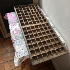 Vintage Wooden Printers Drawer Tray Wall Display Letterpress Curios 83x36cm