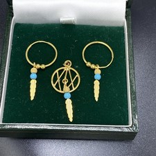 9ct Gold Dream Catcher Earrings And Pendant Set