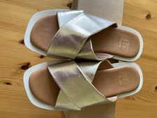 Dune London Gold Leather Slip