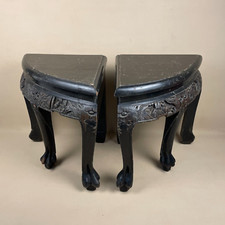 Pair Antique Chinese Wooden
