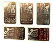 5 X 1 GRAM SILVER BRITANNIA