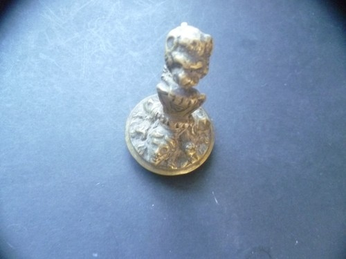 Antique brass wax seal stamp - antique,