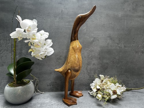Duck ornament bamboo root wood - ornament,