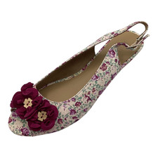 Hotter Betsy Multicoloured Low Wedge Heel Slingback Sandals Size UK 5.5 New