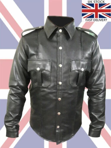 Mens black faux leather - faux,
