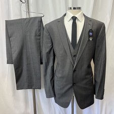 Men’s Grey 100% Wool 3-Piece
