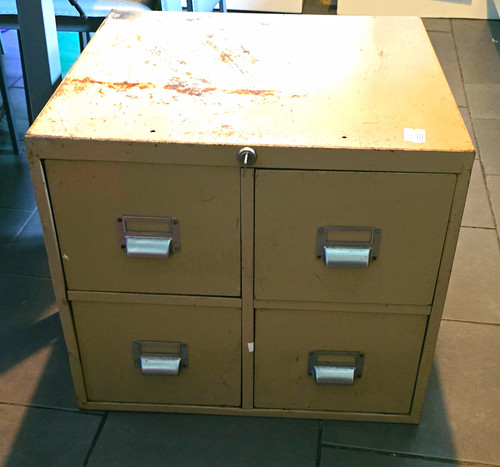 Beige metal drawer - beige,
