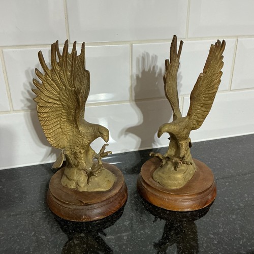 Vintage pair brass eagle - of,