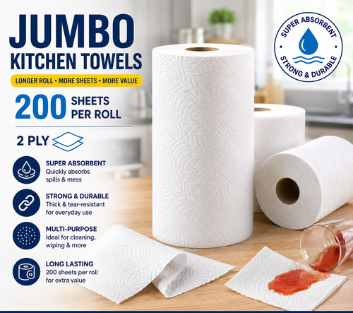2ply kitchen roll towels - 2ply,