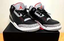 mens Nike Air Jordan 3 Retro OG Black Red Cement Grey UK 10 | US 11 VGC +BOX!