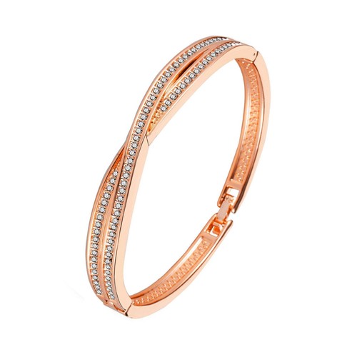 Rose gold plated crossover - gold,