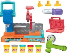 PlayDoh Stamp & Saw Tool Bench Playset, Construction Dough Set *BRAND NEW*