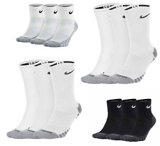 Nike Mens Women Socks Dri-Fit Cushioned Crew Ankle 3 Pairs Training Gym Football