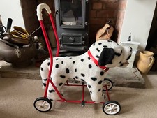 Vintage Mulholland and Bailie Dalmatian dog Push Along Childs Dog Walker toy