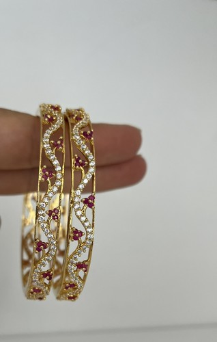 Gold bangles set size 8 - gold,
