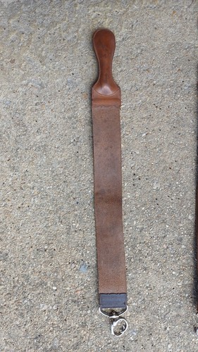Antique leather razor strop - antique,