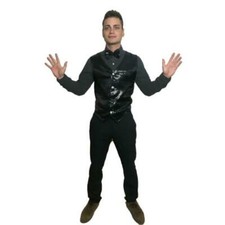 Black Sequin Waistcoat & Bow