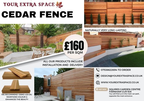 Cedar fencing 160 sqm - sqm, inc