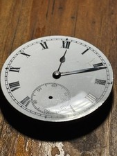 Early 20th Century Pocket Watch Movement-Enamel Roman Numeral Dial–For Repair