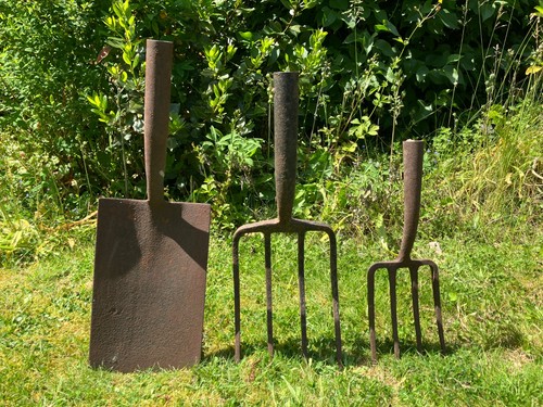Vintage garden fork heads 2 - heads,