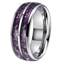8MM Purple Crystal Inlay