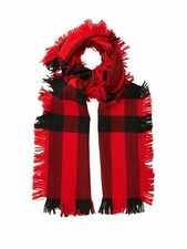 New Burberry Red Black Wool