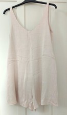 Zara Trafaluc Pink Sleeveless Playsuit with Black Lace Size S