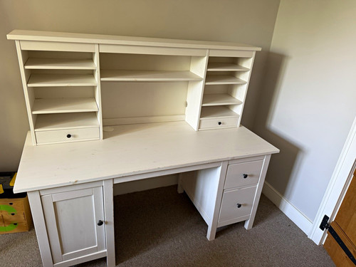 White wooden computer - white,