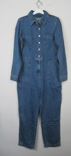 Marks & Spencer Denim Button front Long Sleeve Jumpsuit Size 6 - 22 RRP £49.99