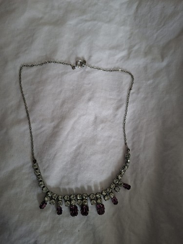 Silver plated necklace with - silver,