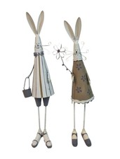 Metal standing rabbit ornament - rabbit,