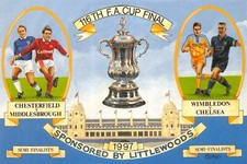 FOOTBALL GROUNDS & CLUBS  CHESTERFIELD POSTCARD CONTINENTAL SIZE UNUSED MINT