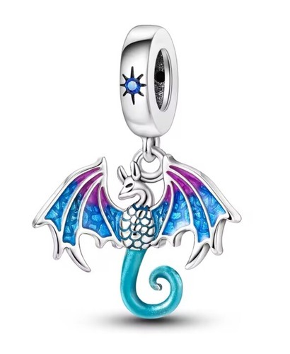 Flying dragon charm bead s925 - charm,