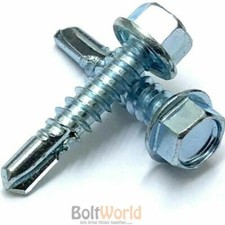 SELF DRILLING TEK SCREWS HEXAGON HEAD ZINC PLATED METAL FIXING ROOFING SHEETING