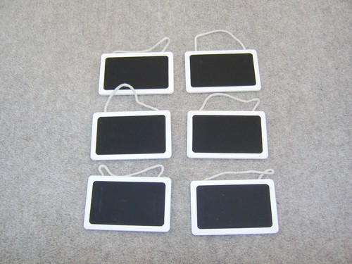 Six white wood framed - framed, mini