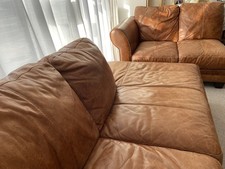 Vintage Bailey Real Leather Sofa. 