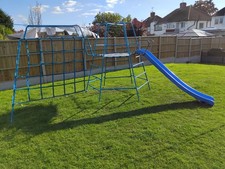 TP climbing Frame with monkey bridge &cargo net & Slide & Slide Extension
