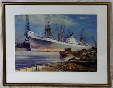 Vintage Ship SS City Of Singapore Framed Print, Ellerman Lines, Colin Verity