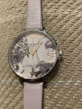 New No Box OLIVIA BURTON Women’s Ladies Floral Purple Strap Watch Large Face