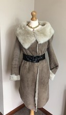 Zara Y2K soft Toscana suede 100% sheepskin Shearling knee length coat Size M